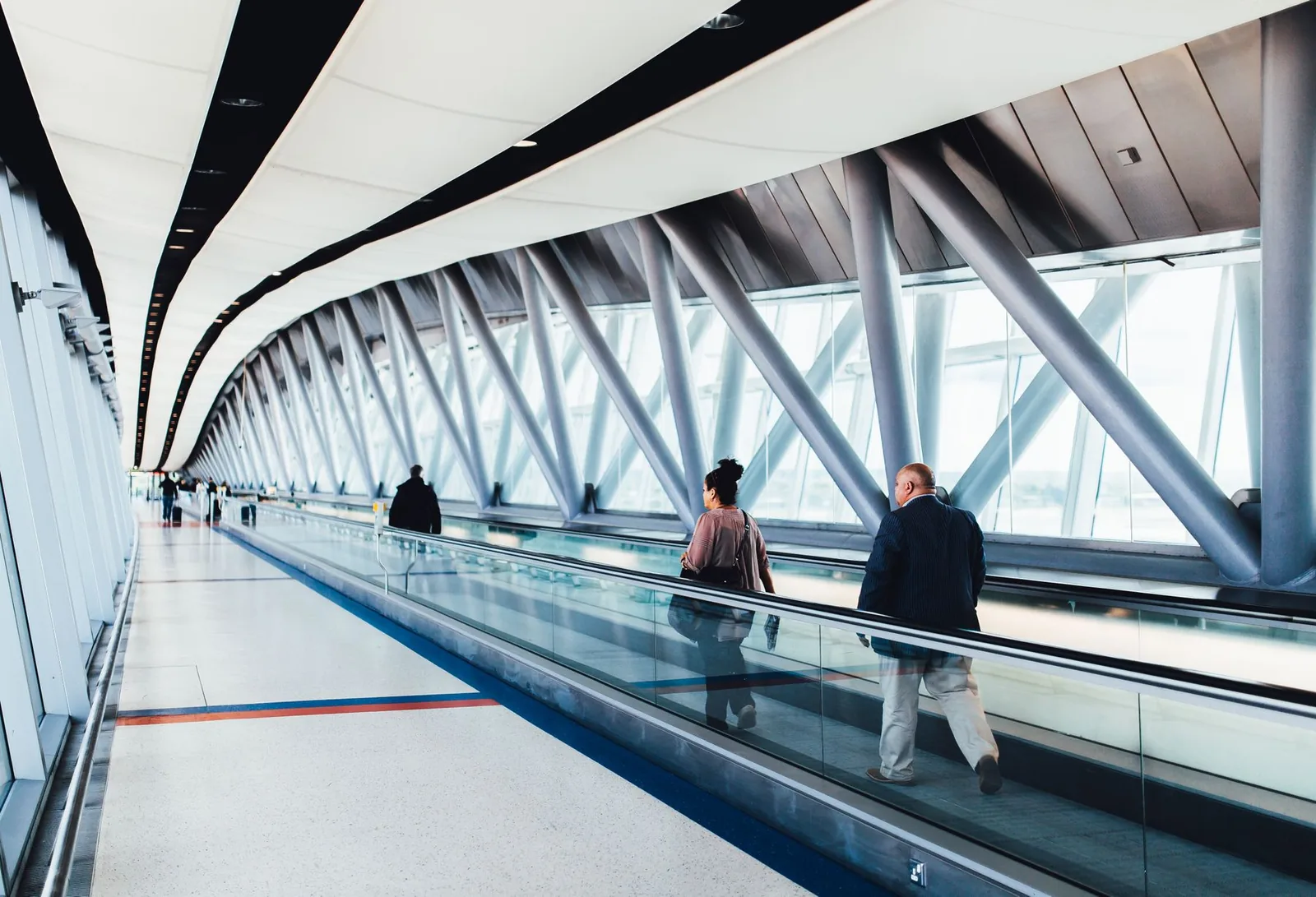 Modern international airport terminal