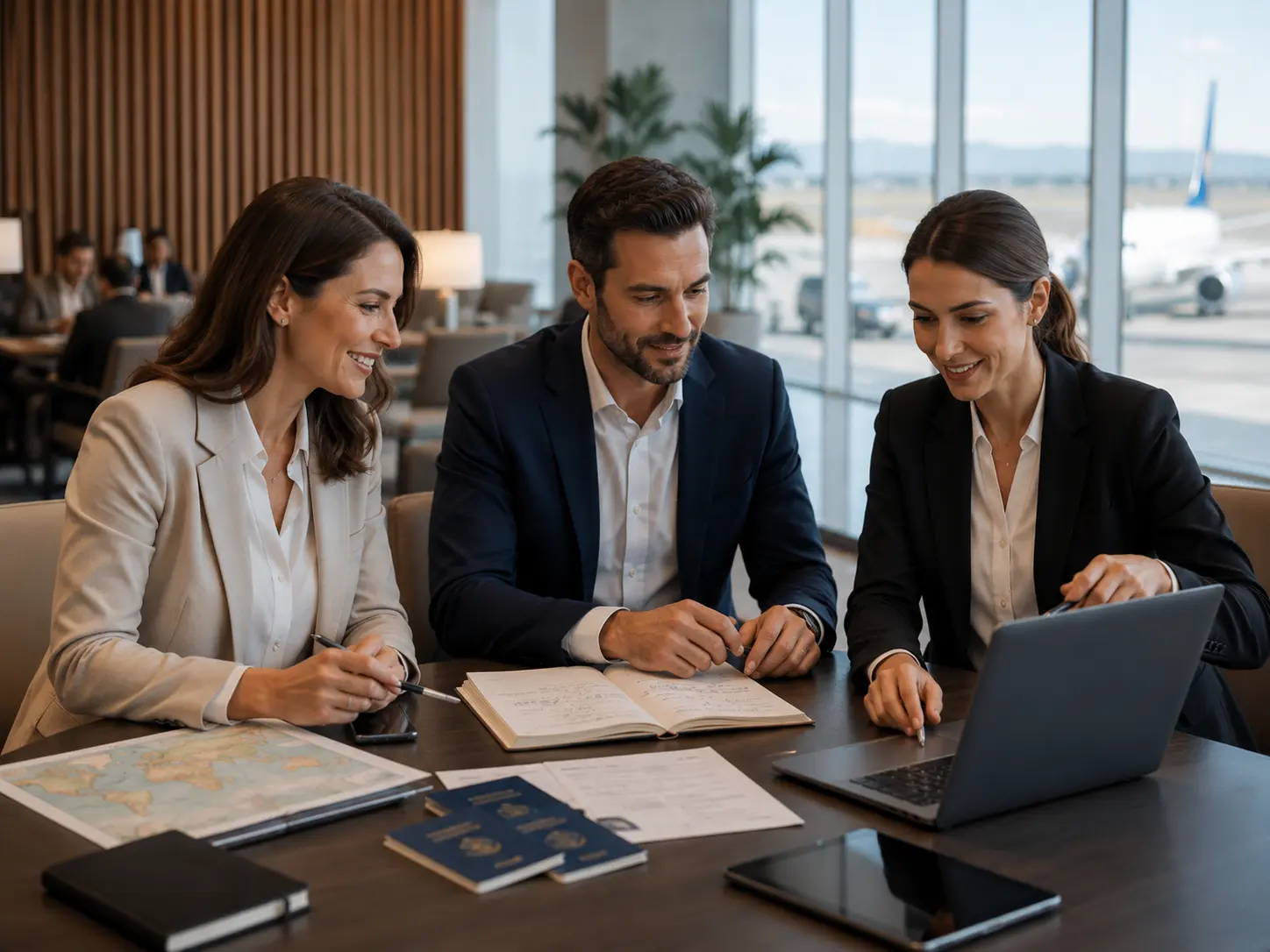 Travel specialists coordinating a client programme